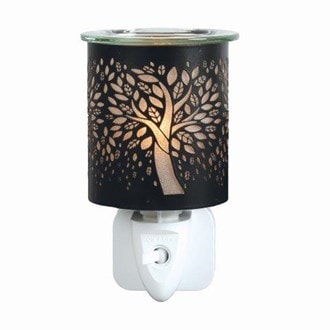 Wax Melter Plug In - Black & Gold Silhouette Tree of Life 13cm Wax Melter Plug In - Black & Gold Silhouette Tree of Life 13cm