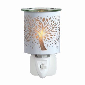 Wax Melter Plug In - White & Gold Silhouette Tree of Life 13cm Wax Melter Plug In - White & Gold Silhouette Tree of Life 13cm