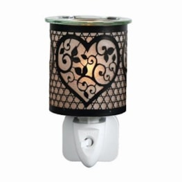 Wax Melter Plug In - Black & Gold Silhouette Heart 13cm Wax Melter Plug In - Black & Gold Silhouette Heart 13cm