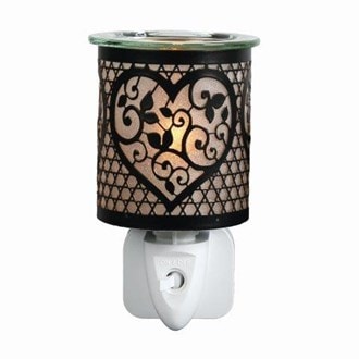 Wax Melter Plug In - Black & Gold Silhouette Heart 13cm Wax Melter Plug In - Black & Gold Silhouette Heart 13cm