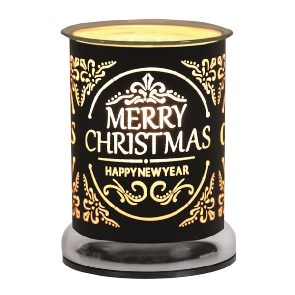Electric Wax Melter Touch - Black Silhouette Merry Christmas 17cm Electric Wax Melter Touch - Black Silhouette Merry Christmas 17cm