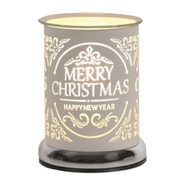 Electric Wax Melter Touch - White Silhouette Merry Christmas 17cm Electric Wax Melter Touch - White Silhouette Merry Christmas 17cm