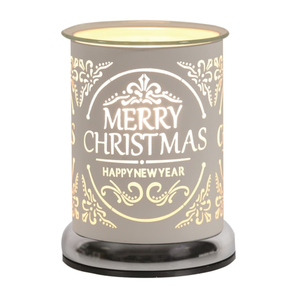 Electric Wax Melter Touch - White Silhouette Merry Christmas 17cm Electric Wax Melter Touch - White Silhouette Merry Christmas 17cm