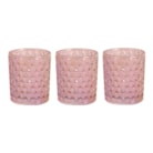 Pink Lustre Set of 3 Tealight Votive Holder Pink Lustre Set of 3 Tealight Votive Holder