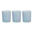 Blue Lustre Set of 3 Tealight Votive Holder Blue Lustre Set of 3 Tealight Votive Holder