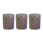 Grey Lustre Set of 3 Tealight Votive Holder Grey Lustre Set of 3 Tealight Votive Holder