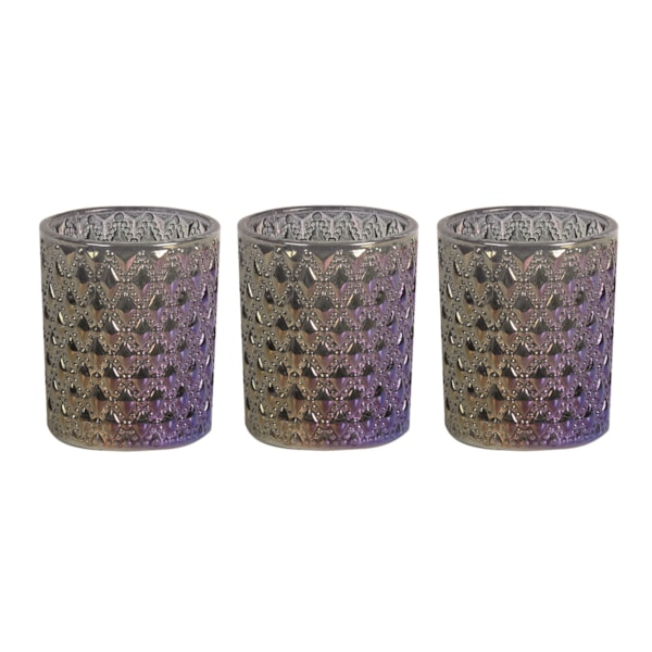 Grey Lustre Set of 3 Tealight Votive Holder Grey Lustre Set of 3 Tealight Votive Holder