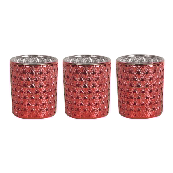 Red Lustre Set of 3 Tealight Votive Holder Red Lustre Set of 3 Tealight Votive Holder