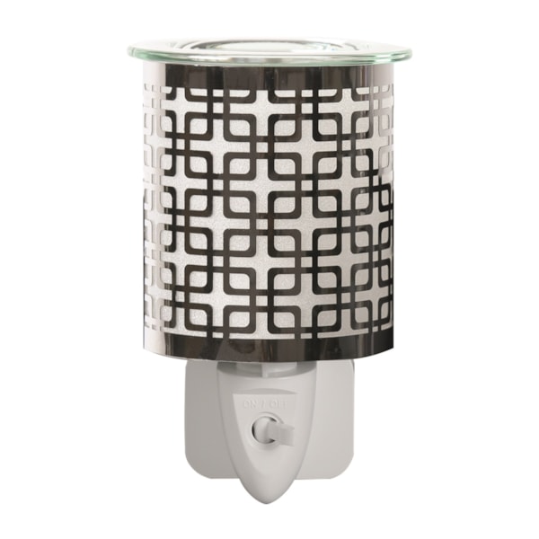 Wax Melter Plug In - Chrome Squares 13cm Wax Melter Plug In - Chrome Squares 13cm