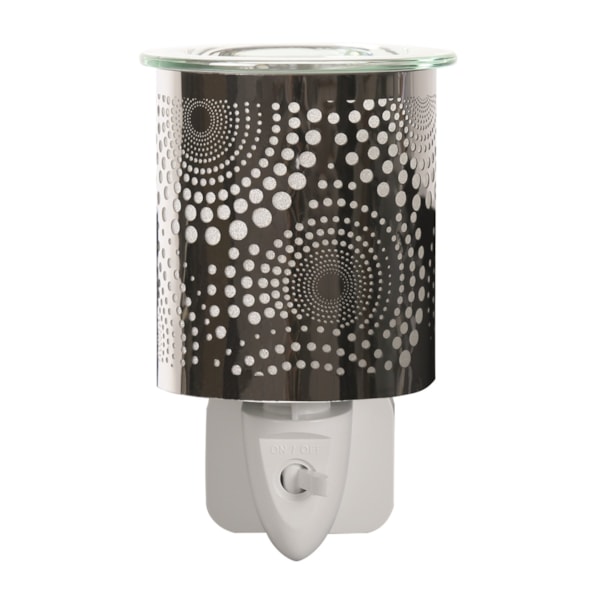 Wax Melter Plug In - Chrome Circles 13cm Wax Melter Plug In - Chrome Circles 13cm