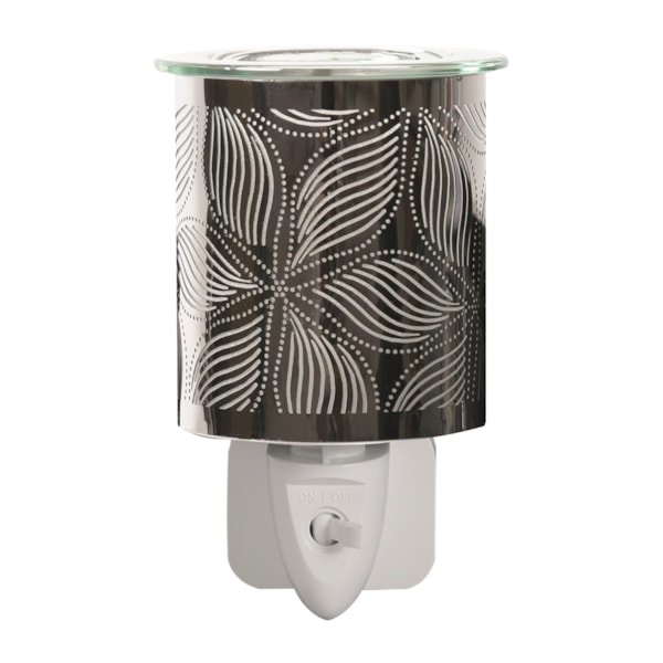 Wax Melter Plug In - Chrome Floral 13cm Wax Melter Plug In - Chrome Floral 13cm