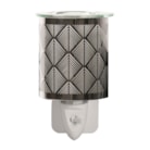 Wax Melter Plug In - Chrome Chevron 13cm Wax Melter Plug In - Chrome Chevron 13cm