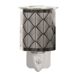 Wax Melter Plug In - Chrome Chevron 13cm Wax Melter Plug In - Chrome Chevron 13cm
