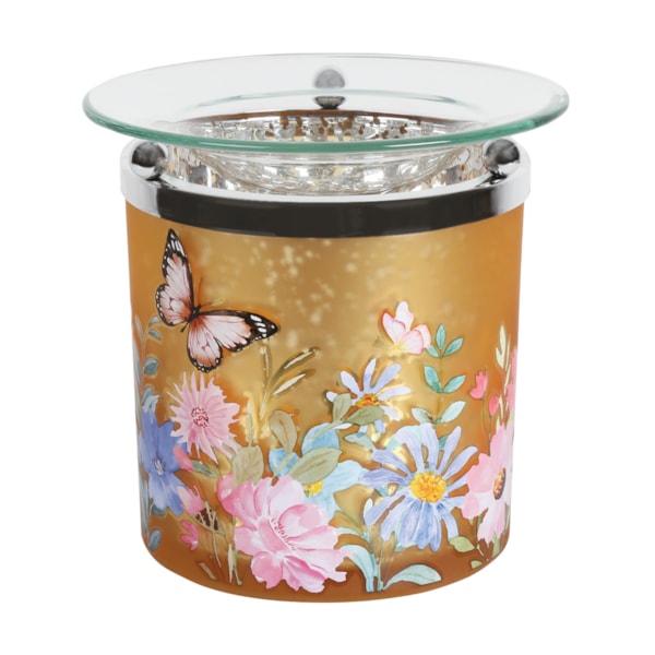 Tealight Wax Melter Orange Floral 10cm Tealight Wax Melter Orange Floral 10cm