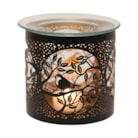 Tealight Wax Melter and Candle Holder - Black & Gold Bird 10.5cm