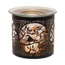 Tealight Wax Melter and Candle Holder - Black & Gold Bird 10.5cm