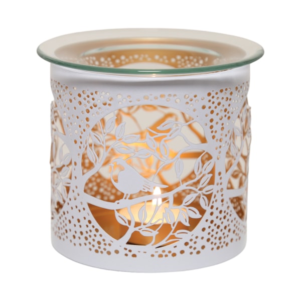 Tealight Wax Melter and Candle Holder - White & Gold Bird 10.5cm Tealight Wax Melter and Candle Holder - White & Gold Bird 10.5cm