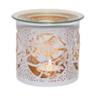 Tealight Wax Melter and Candle Holder - White & Gold Bird 10.5cm