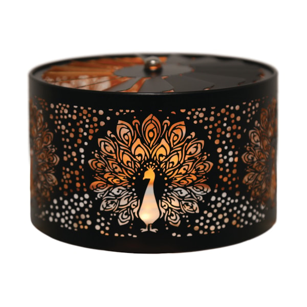 Carousel Shade Metal Silhouette - Black & Gold Peacock 13cm Carousel Shade Metal Silhouette - Black & Gold Peacock 13cm