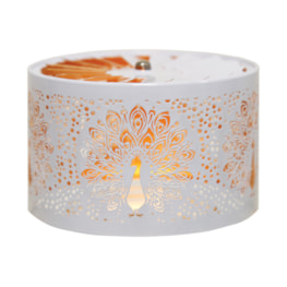 Carousel Shade Metal Silhouette - White & Gold Peacock 13cm