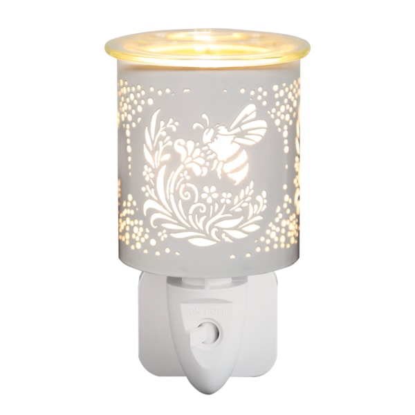 Wax Melter Plug In - White & Gold Silhouette Bee 13cm Wax Melter Plug In - White & Gold Silhouette Bee 13cm