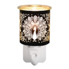 Wax Melter Plug In - Black & Gold Silhouette Peacock 13cm