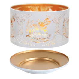 Jar Shade & Tray Set Metal Silhouette - White Bee