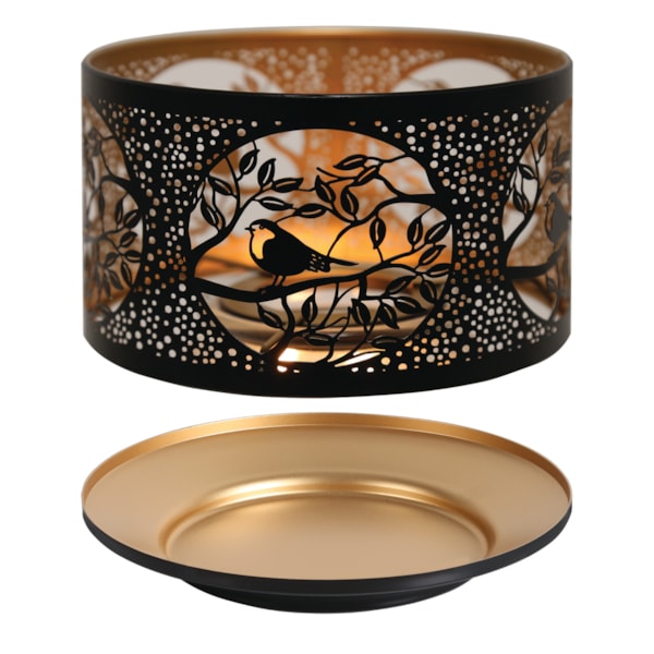 Jar Shade & Tray Metal Silhouette - Black Bird Jar Shade & Tray Metal Silhouette - Black Bird