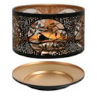 Jar Shade & Tray Metal Silhouette - Black Bird