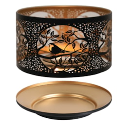 Jar Shade & Tray Metal Silhouette - Black Bird