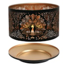 Jar Shade & Tray Set Metal Silhouette - Black Peacock