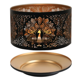 Jar Shade & Tray Set Metal Silhouette - Black Peacock