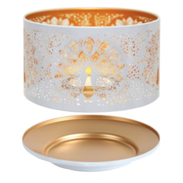 Jar Shade & Tray Set Metal Silhouette - White Peacock