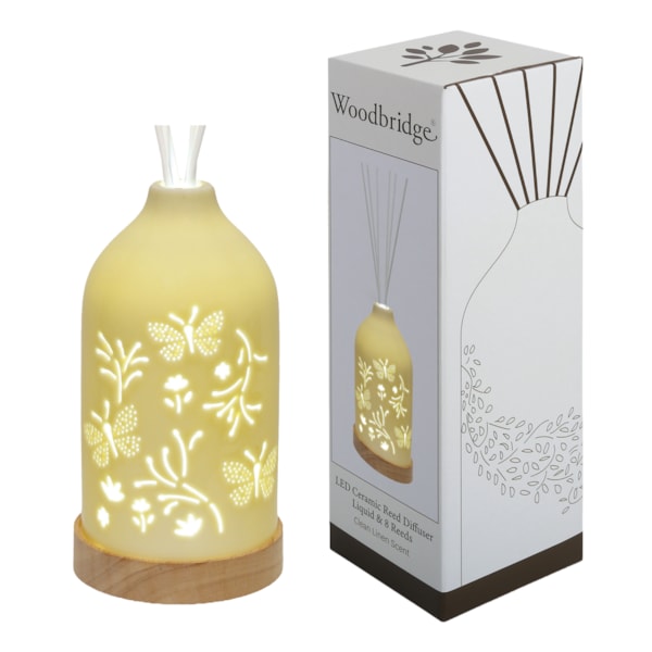 LED Ceramic Diffuser Butterfly Yellow 19cm LED Ceramic Diffuser Butterfly Yellow 19cm