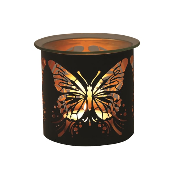 Tealight Wax Melter and Candle Holder - Black & Gold Silhouette Melter Butterfly Tealight Wax Melter and Candle Holder - Black & Gold Silhouette Melter Butterfly
