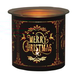 Tealight Wax Melter and Candle Holder - Black Silhouette Merry Christmas Tealight Wax Melter and Candle Holder - Black Silhouette Merry Christmas