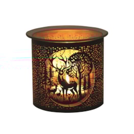 Tealight Wax Melter and Candle Holder - Black & Gold Silhouette Deer Family Tealight Wax Melter and Candle Holder - Black & Gold Silhouette Deer Family