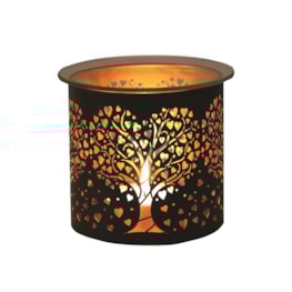 Tealight Wax Melter and Candle Holder -Black & Gold Silhouette Melter Heart Tree Tealight Wax Melter and Candle Holder -Black & Gold Silhouette Melter Heart Tree