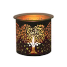 Tealight Wax Melter and Candle Holder -Black & Gold Silhouette Melter Heart Tree Tealight Wax Melter and Candle Holder -Black & Gold Silhouette Melter Heart Tree
