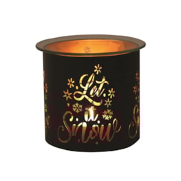 Tealight Wax Melter and Candle Holder-Black &Gold Silhouette Melter Let it Snow Tealight Wax Melter and Candle Holder-Black &Gold Silhouette Melter Let it Snow