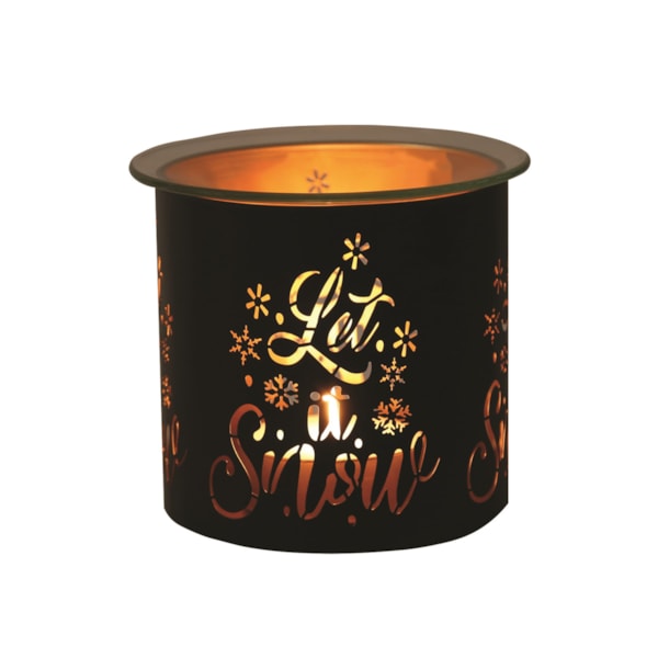 Tealight Wax Melter and Candle Holder-Black &Gold Silhouette Melter Let it Snow Tealight Wax Melter and Candle Holder-Black &Gold Silhouette Melter Let it Snow