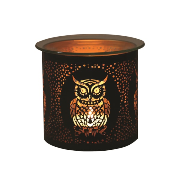 Tealight Wax Melter and Candle Holder - Black & Gold Silhouette Melter Owl Tealight Wax Melter and Candle Holder - Black & Gold Silhouette Melter Owl