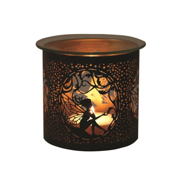 Tealight Wax Melter and Candle Holder -Black & Gold Silhouette Melter Seat Fairy Tealight Wax Melter and Candle Holder -Black & Gold Silhouette Melter Seat Fairy