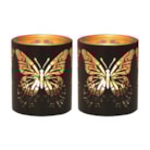 Votive Holder Metal Silhouette – Black and Gold Butterfly set of two Votive Holder Metal Silhouette – Black and Gold Butterfly set of two