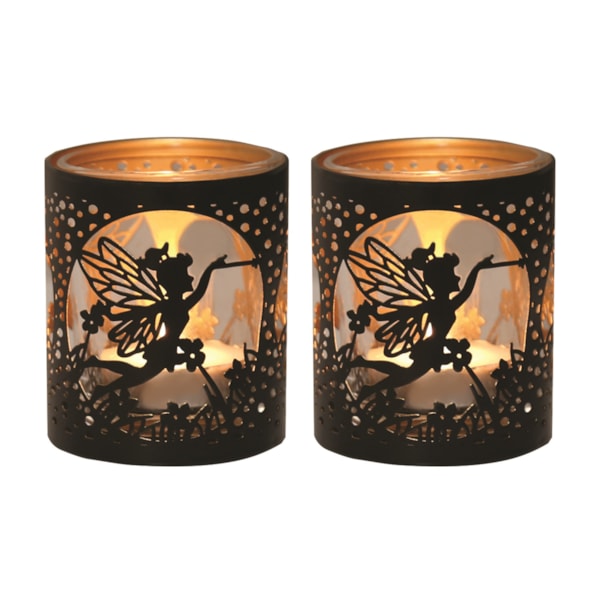Votive Holder Metal Silhouette – Black and Gold Fly Fairy set of two Votive Holder Metal Silhouette – Black and Gold Fly Fairy set of two