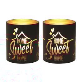 Votive Holder Metal Silhouette – Black and Gold Home set of two Votive Holder Metal Silhouette – Black and Gold Home set of two