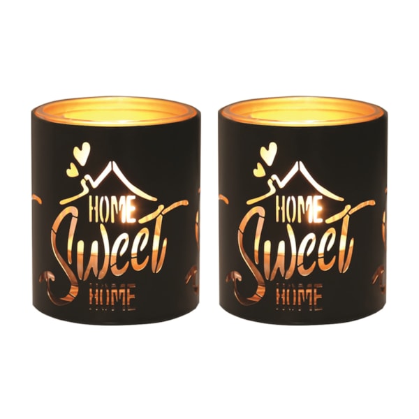 Votive Holder Metal Silhouette – Black and Gold Home set of two Votive Holder Metal Silhouette – Black and Gold Home set of two