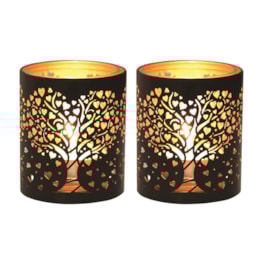 Votive Holder Metal Silhouette – Black and Gold Heart Tree set of two Votive Holder Metal Silhouette – Black and Gold Heart Tree set of two