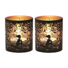 Votive Holder Metal Silhouette – Black and Gold Seated Fairy set of two Votive Holder Metal Silhouette – Black and Gold Seated Fairy set of two