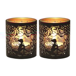 Votive Holder Metal Silhouette – Black and Gold Seated Fairy set of two Votive Holder Metal Silhouette – Black and Gold Seated Fairy set of two